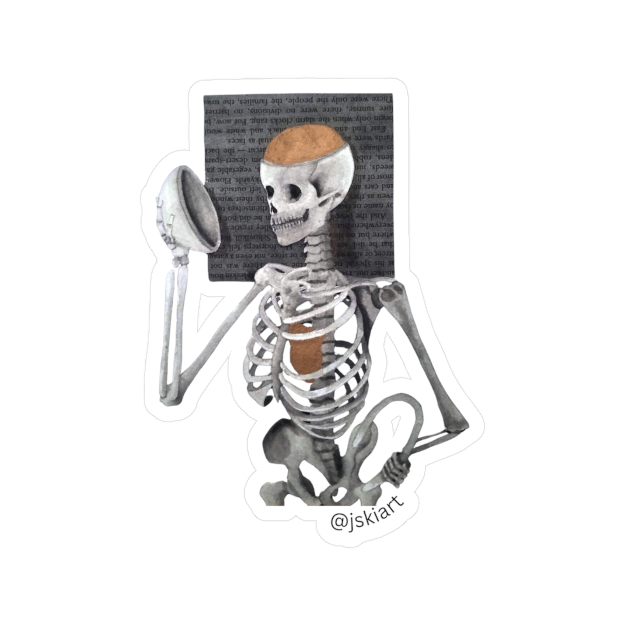 Mind Over Matter | Skeleton Vinyl Art Sticker